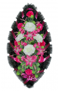 Венок ритуальный из искусственных цветов №4264