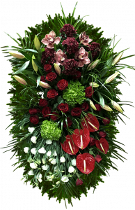 ВЕНОК "ГОРТЕНЗИЯ" (1.6м) (антуриум,розы, лилии, орхидеи,гортензия, астромерия)