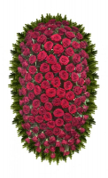 ВЕНОК «РОЗА» С ЖИВЫМИ ЦВЕТАМИ (1.6м) (роза, гипсофилл или аспарагус)