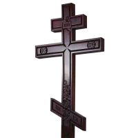 Крест сосновый - цветы 95мм (темный)