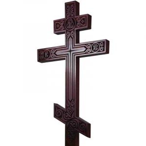 Крест сосновый - узоры 95мм (темный)