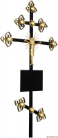 Крест на могилу металлический Золото