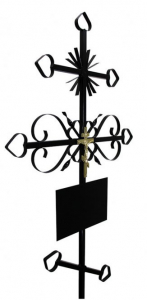 Крест металлический на могилу с распятием "ЛУЧ"