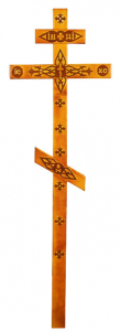 Крест деревянный "Прямой с декором" светлый сосна