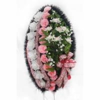 Венок ритуальный из искусственных цветов №4169