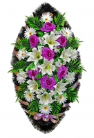 Венок ритуальный из искусственных цветов №4263