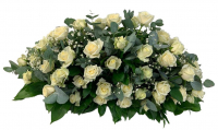 Композиция на крышку гроба из живых цветов (флоретка) №7522