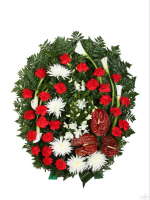 Венок на похороны из живых цветов №3121