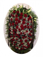 Венок на похороны из живых цветов №3217