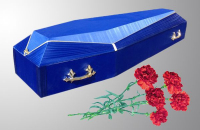 Гроб обитый католик синий