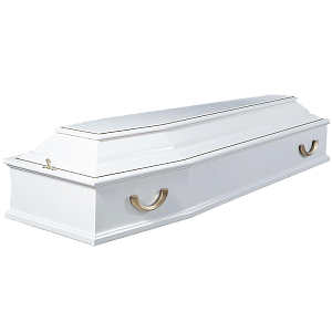 Гроб деревянный «Классик» шестигранный белый