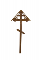 Деревянный крест "Резной" "Фигурный" с орнаментом состаренный с крышкой