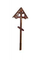 Деревянный крест "Фигурный с распятьем фольга с крышкой"