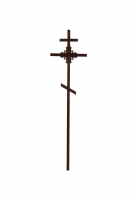 Деревянный крест "Угловой узор" 50*50